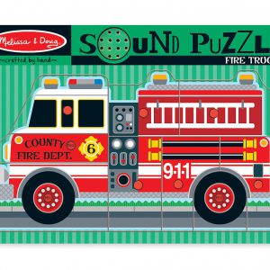 Puzzle de lemn cu sunete Masina de Pompieri Melissa and Doug-945