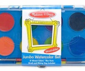Acuarele Jumbo set de 8 culori cu pensula Melissa and Doug-0