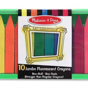 Set 10 creioane colorate groase trunghiulare in culori fluorescente Melissa and Doug-0