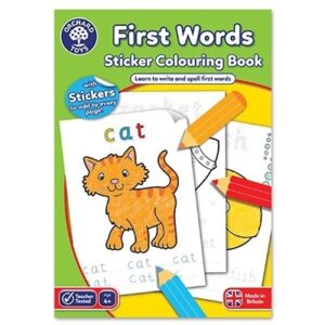 Carte de colorat cu activitati in limba engleza si abtibilduri Primele cuvinte FIRST WORDS