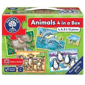 Set 4 Puzzle Animale (4 6 8 & 12 piese) ANIMALS FOUR IN A BOX